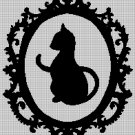 Cameo Cat silhouette cross stitch pattern in pdf