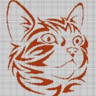 Cat head silhouette cross stitch pattern in pdf