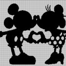 Classic Minnie and Mickey silhouette cross stitch pattern in pdf