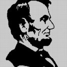 A. Lincoln Face silhouette cross stitch pattern in pdf