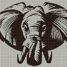 African elephant  silhouette cross stitch pattern in pdf