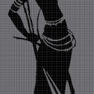 African Warrior Woman  silhouette cross stitch pattern in pdf