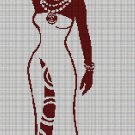 African woman  silhouette cross stitch pattern in pdf