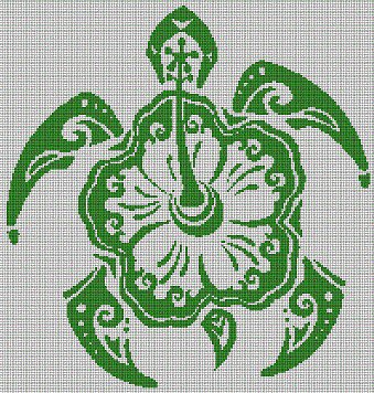 Alternate turtle silhouette cross stitch pattern in pdf