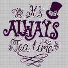 Always tea time silhouette cross stitch pattern in pdf