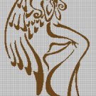Angel silhouette cross stitch pattern in pdf