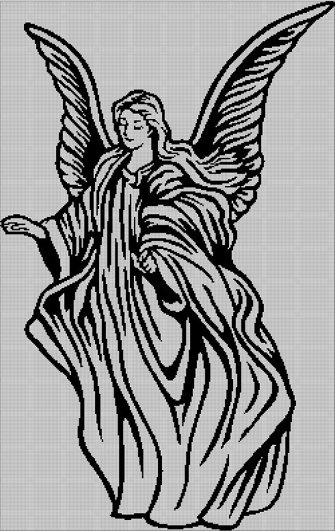 Angel 1 silhouette cross stitch pattern in pdf