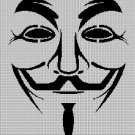 Anonymus Mask silhouette cross stitch pattern in pdf