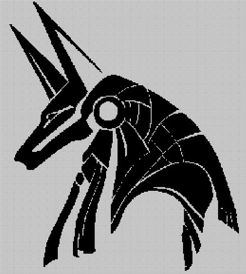 Anubis silhouette cross stitch pattern in pdf
