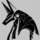 Anubis silhouette cross stitch pattern in pdf