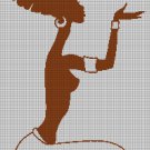 Arabic woman silhouette cross stitch pattern in pdf