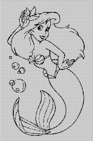 Ariel 2 silhouette cross stitch pattern in pdf