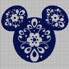 Art Mickey silhouette cross stitch pattern in pdf