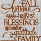 Autumn gratitude silhouette cross stitch pattern in pdf