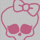 Baby skull silhouette cross stitch pattern in pdf