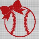 Baseball girl 2 silhouette cross stitch pattern in pdf