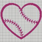 Baseball girl silhouette cross stitch pattern in pdf