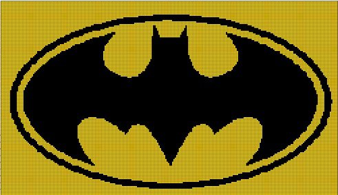 Batman logo silhouette cross stitch pattern in pdf