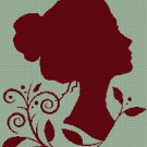 Beautiful woman silhouette cross stitch pattern in pdf