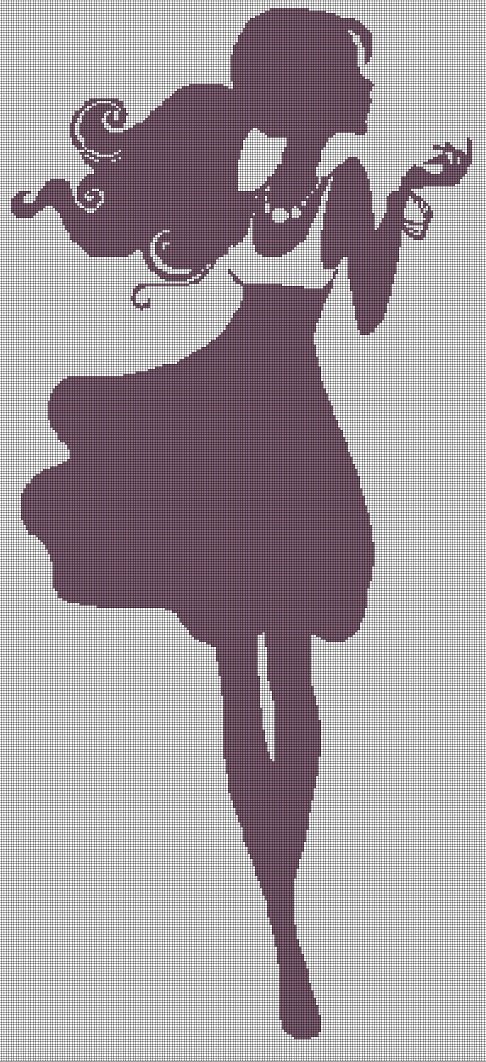 Beauty silhouette cross stitch pattern in pdf
