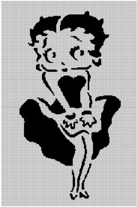 Betty Boop silhouette cross stitch pattern in pdf