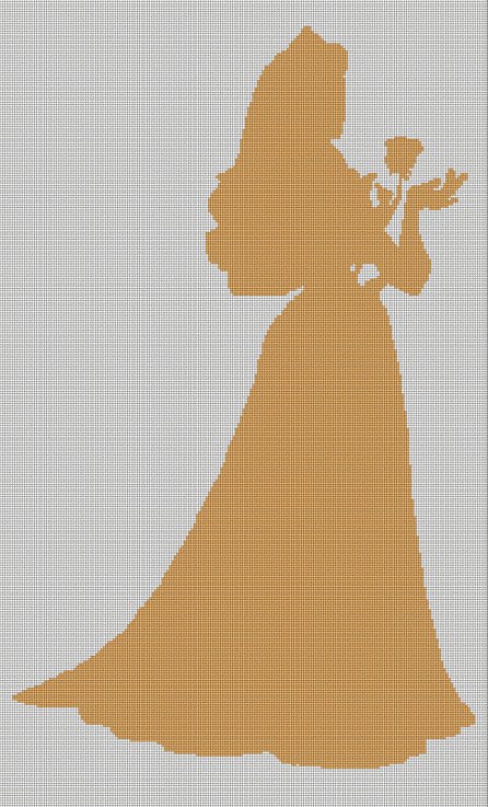 Belle Princess silhouette cross stitch pattern in pdf