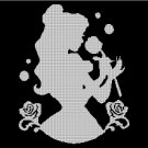 Belle with Rose silhouette cross stitch pattern in pdf