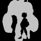 Big hero silhouette cross stitch pattern in pdf