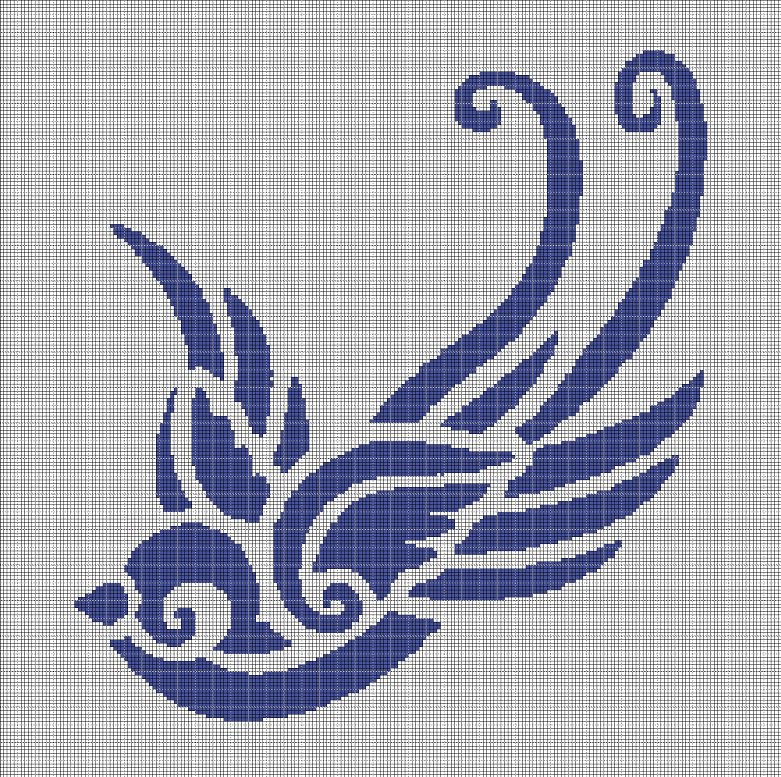 Birdy silhouette cross stitch pattern in pdf