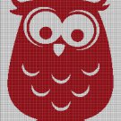 Blossom pink owl silhouette cross stitch pattern in pdf