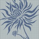Blue dahlia silhouette cross stitch pattern in pdf