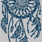 Blue DreamCatcher silhouette cross stitch pattern in pdf