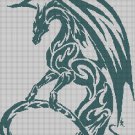 Blue Mist dragon silhouette cross stitch pattern in pdf