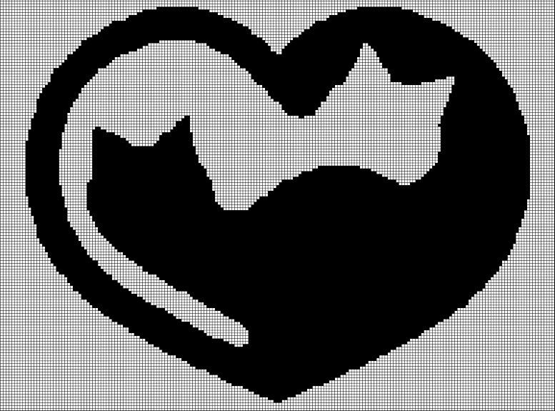 Cats silhouette cross stitch pattern in pdf
