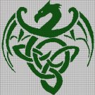 Celtic dragon silhouette cross stitch pattern in pdf