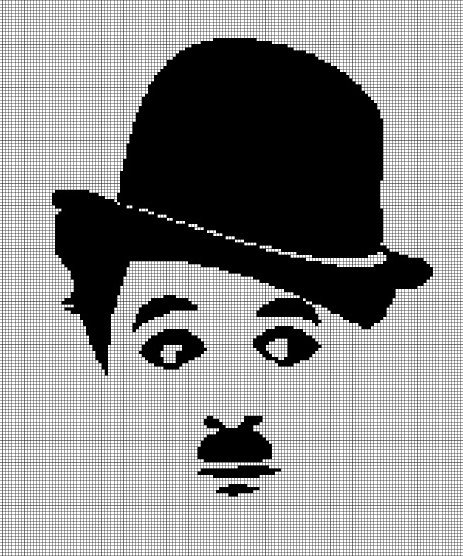 Chaplin silhouette cross stitch pattern in pdf