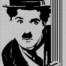 Chaplin Pop art silhouette cross stitch pattern in pdf