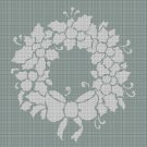 Christmas wreath silhouette cross stitch pattern in pdf