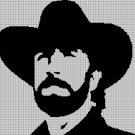 Chuck Norris face silhouette cross stitch pattern in pdf