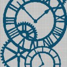CLocks silhouette cross stitch pattern in pdf
