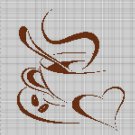 Coffe silhouette cross stitch pattern in pdf