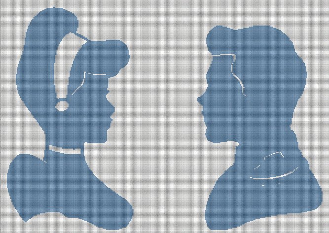 Cinderella and Charming Prince silhouette cross stitch pattern in pdf