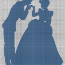 Cinderella and the Prince silhouette cross stitch pattern in pdf