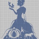 Cinderella art silhouette cross stitch pattern in pdf