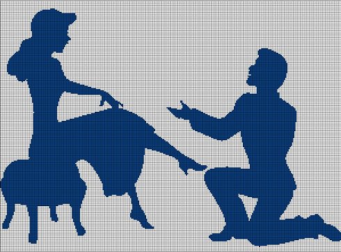 Cinderella Story silhouette cross stitch pattern in pdf