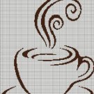Coffe dark silhouette cross stitch pattern in pdf