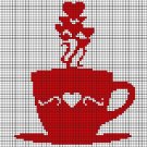 Coffe love silhouette cross stitch pattern in pdf