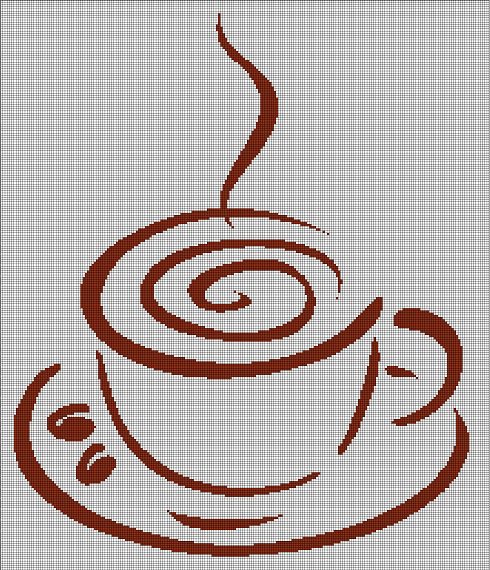 Coffee1 silhouette cross stitch pattern in pdf