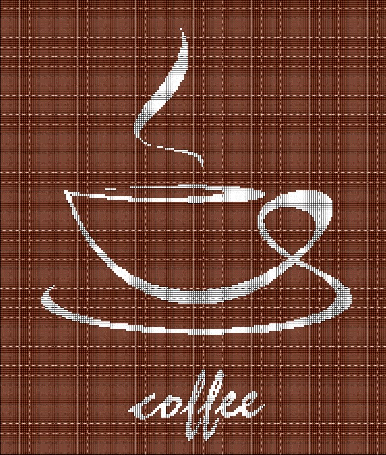 Coffee3 silhouette cross stitch pattern in pdf