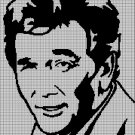 Columbo face silhouette cross stitch pattern in pdf